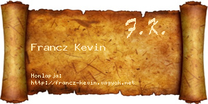 Francz Kevin névjegykártya